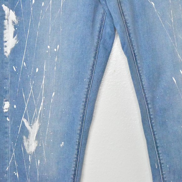 White House Black Market Jeans Womens 8 Mid Rise Girlfriend Skinny Paint Splash - Picture 5 of 10